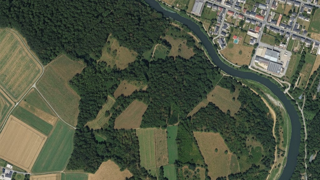 Image d'une orthophotographie d'un territoire rurale