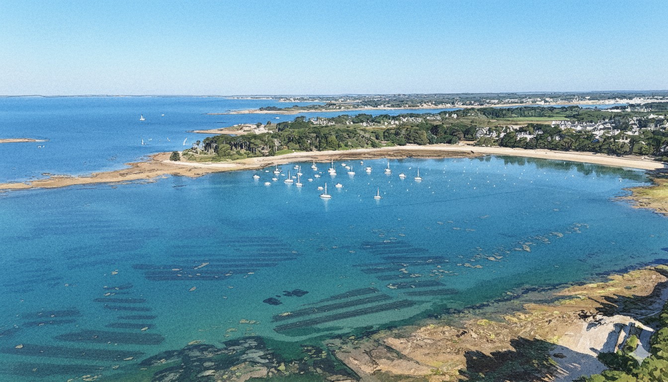 image aérienne d'un paysage côtier