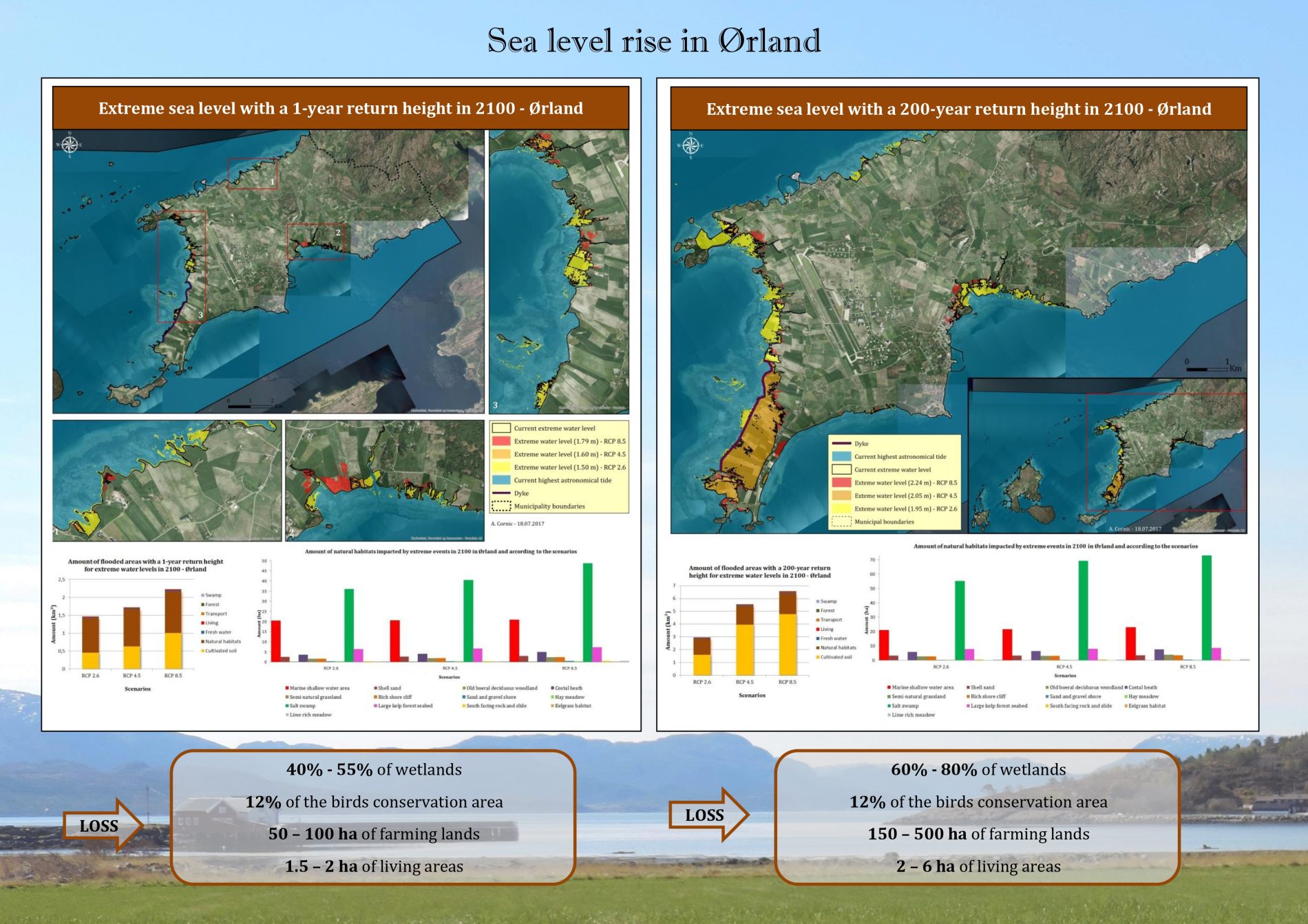 Image montrant des cartes de risques d'inondation côtière